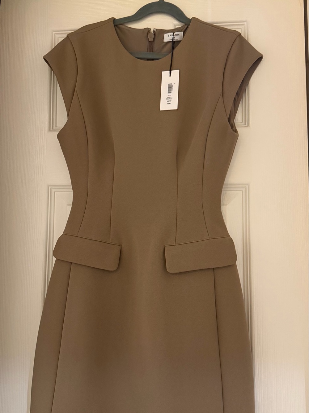 Aritzia Babaton Taupe Mini Sheath Dress